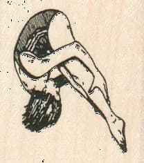 Woman Diving 1 1/2 X 1 3/4