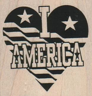 I Heart America 2 1/4 X 2 1/4