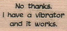 No Thanks. I Have A Vibrator 1 X 1 3/4