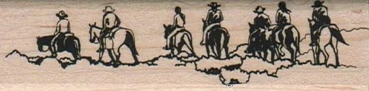 Cowboys Riding Away 1 X 3 1/2