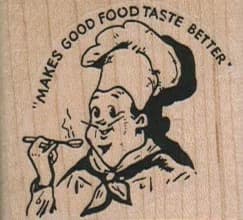 Chef Tasting From Spoon With Saying 1 3/4 X 1 1/2