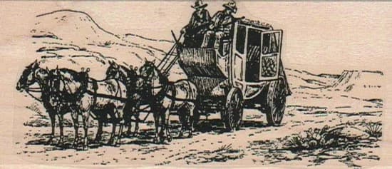 Stagecoach & Horses 1 3/4 X 3 3/4