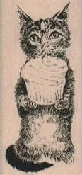 Cupcake Birthday Cat 1 1/4 X 2 1/2