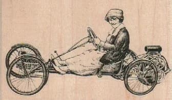 Lady In Steampunk Car 3 1/2 X 2