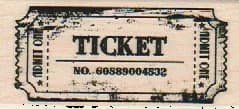 Admit One Ticket 1 1/4 X 2 1/2