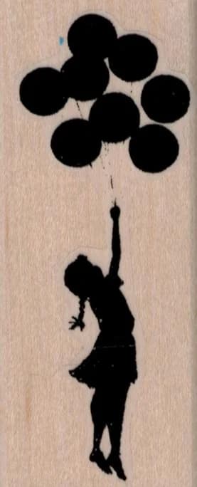 Banksy Girl Floating With Balloons 1 1/2 X 3 1/2