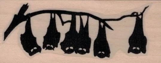 Hanging Bats Silhouette 1 1/4 X 2 3/4