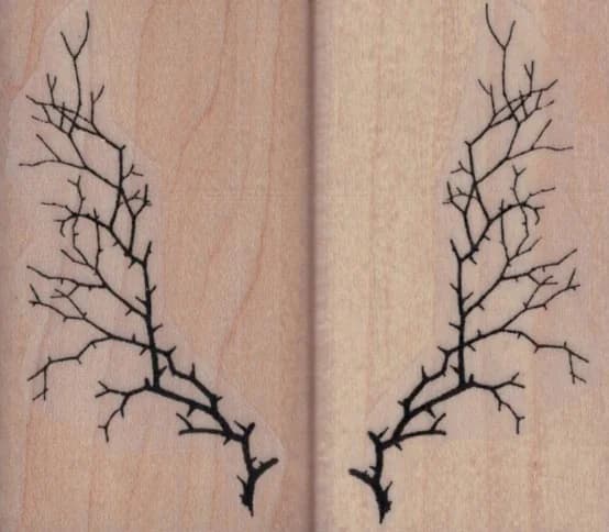 Branch Antlers Set Of 2 By Cat Kerr Each 1 1/2 X 2 1/2