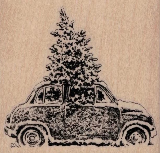 Christmas Tree In Car 3 1/4 X 3