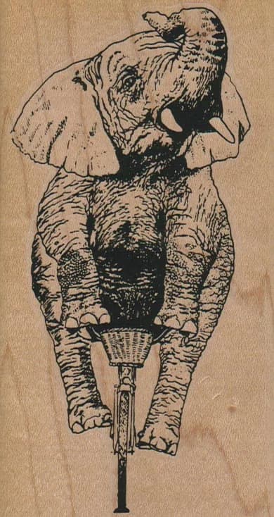 Elephant On Bike 2 3/4 X 5
