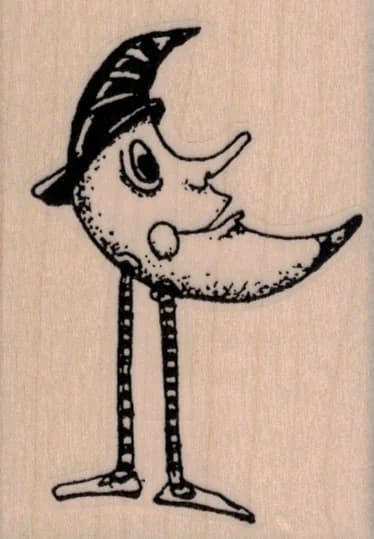 Whimsical Moon With Legs 2 X 2 ¾