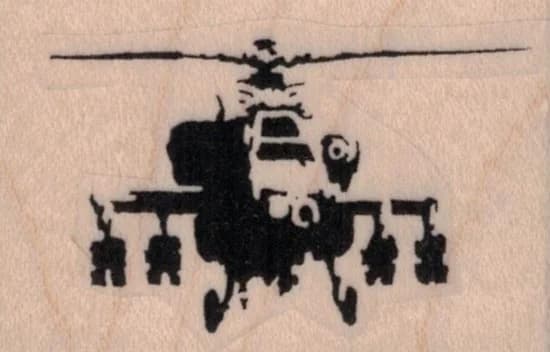 Banksy Helicopter Gunship 2 X 1 1/4