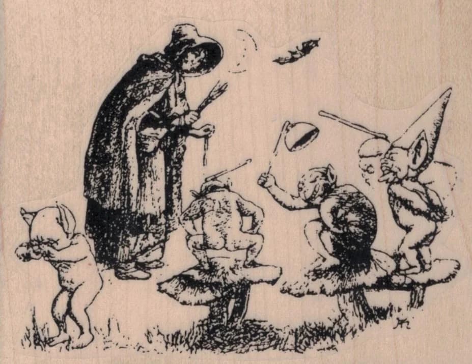 Witch With Familiars 3 1/4 X 2 1/2