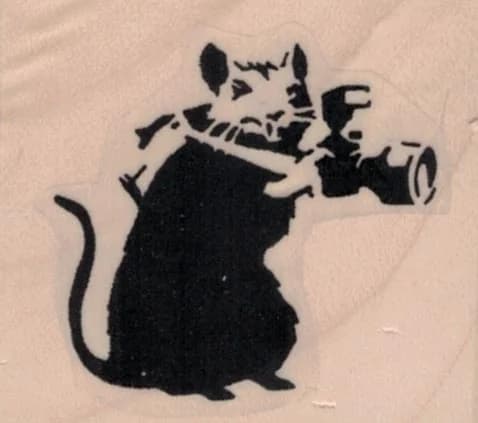 Banksy Rat Photographer 1 3/4 X 1 1/2