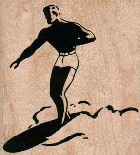 Man Surfing 3 X 3 1/4