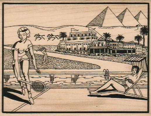 Tennis By The Pyramids 4 1/4 X 5 1/4